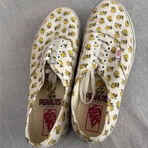 [M8.5/W10]Vans*Snoopy Peatnuts Unisex Sneakers 2017 Yellow Cartoon Print